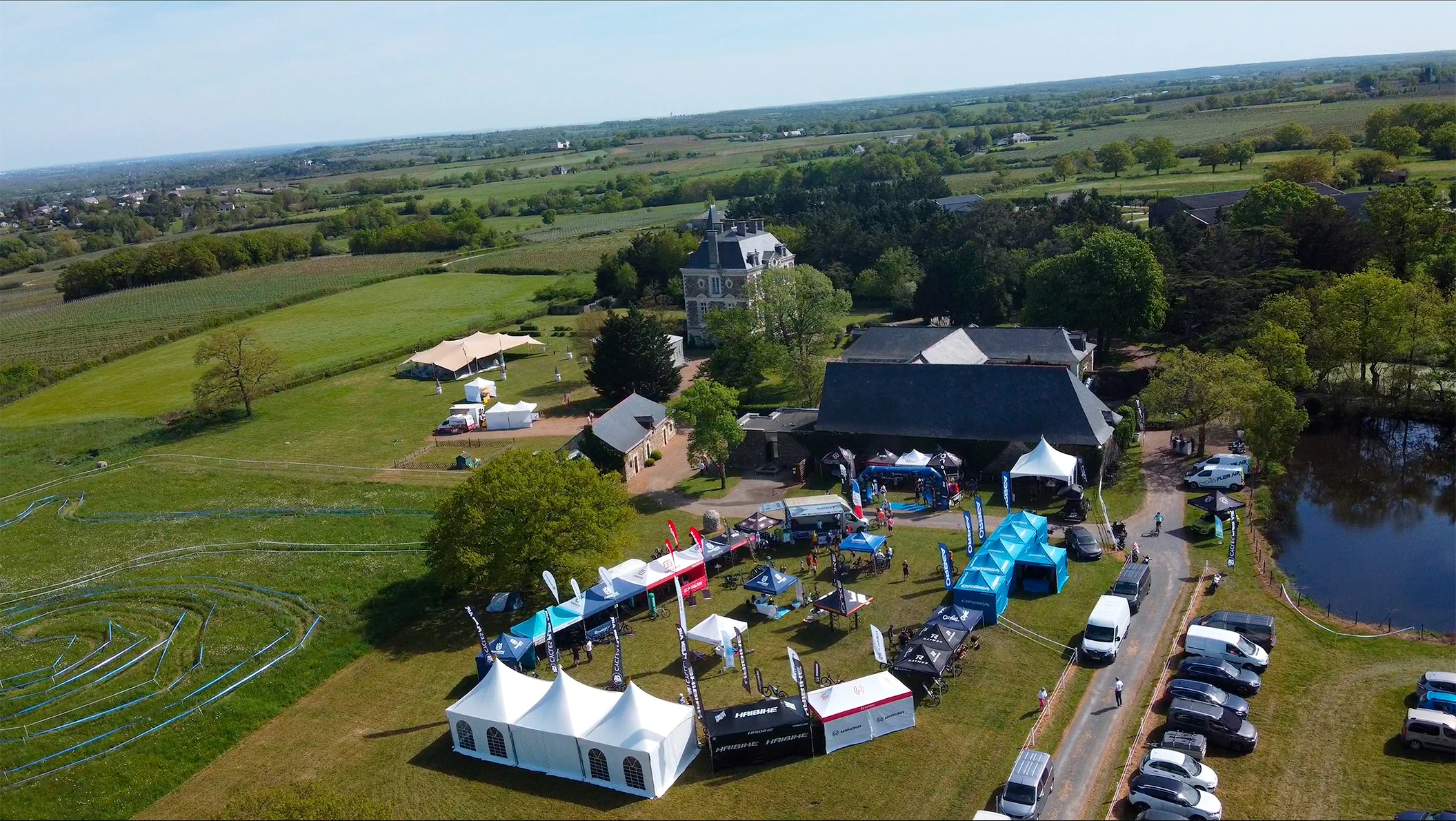 Vue aérienne Zone Exposition - Le Printemps du Vélo